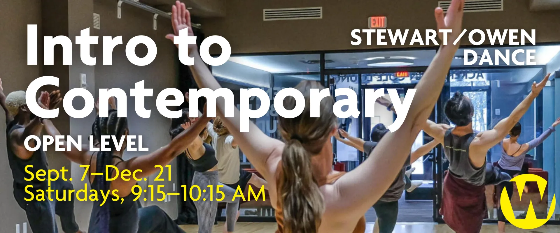 Intro to Contemporary Open Level, Saturdays, 9:15-10:15 AM, Sept. 7-Dec. 21