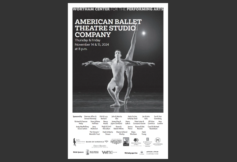 American Ballet Theatre Studio Company program for Asheville, November 14 & 15, 2024.