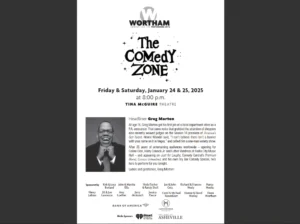 Program cover for The Comedy Zone with headliner Greg Morton